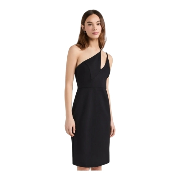 Chloe Kristyn Nicole Black One Shoulder Dress NWT Size Medium MSRP $328 - Picture 6 of 12